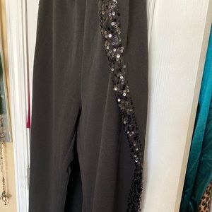 Plus Black side sequins pant